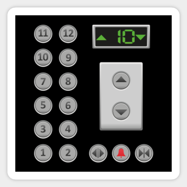 Elevator Buttons Funny Elevator Elevator Buttons Sticker TeePublic